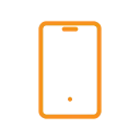An orange outline of a smartphone representing the employee programs available to SA employees including access to discounts on electronics, entertainment, fitness programs, and more.